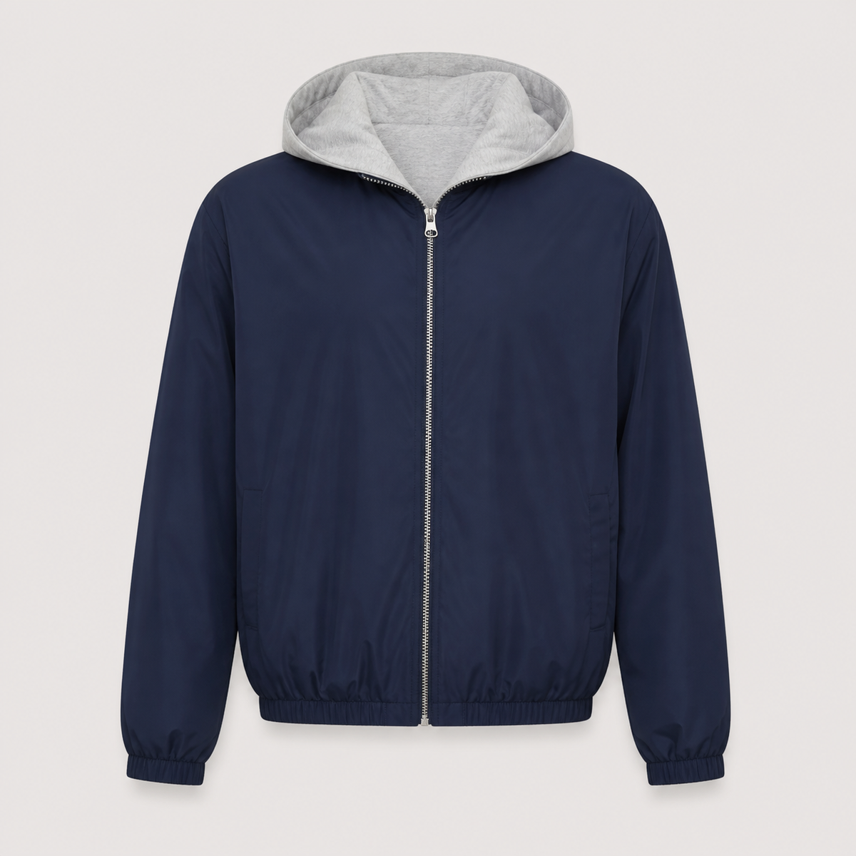 CELESTE Navy/Grey Blouson – Vorderansicht, Navy-Außenseite