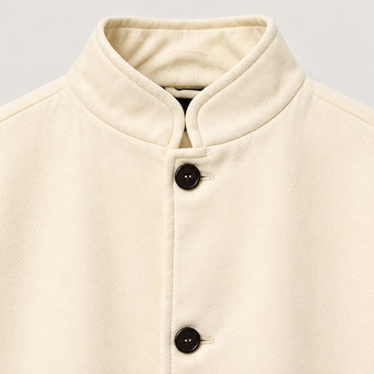 CELESTE Cremejacke – Kragen und Knöpfe, Detailvisualisierung