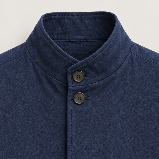 CELESTE Navyjacke – Stehkragen und Knöpfe, Detailvisualisierung